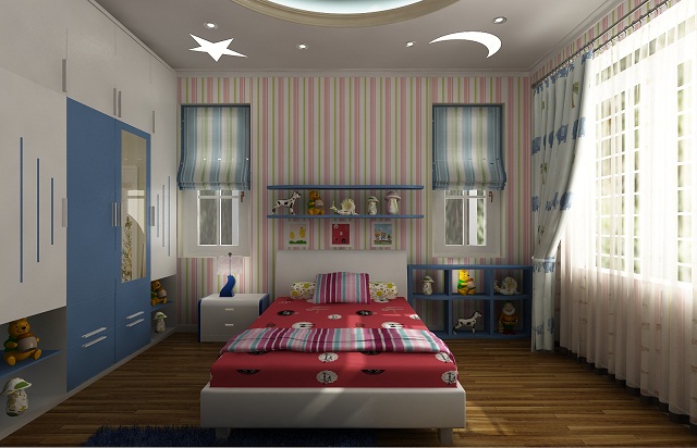 Không gian phòng ngủ trẻ con biệt thự Tây Đô Villas